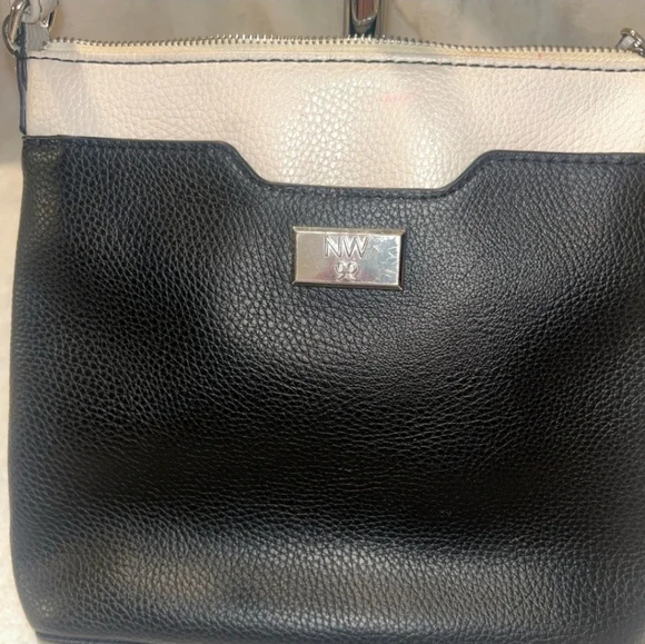 BAG & BOBBLES 9 West Black and White Crossbody Bag & Extras - Picture 3 of 13